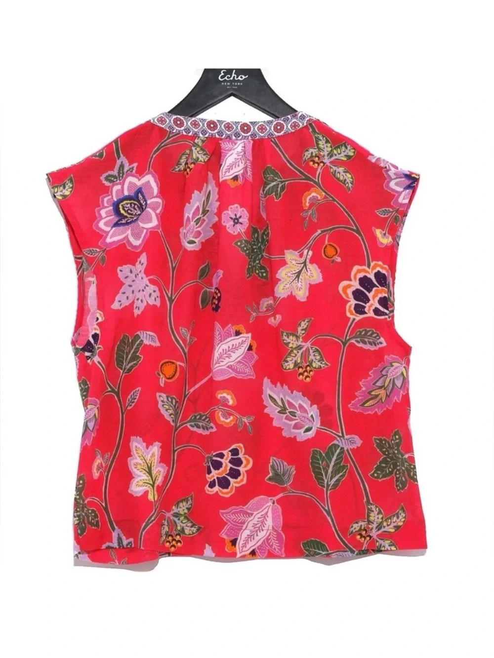 Echo New York Red Floral Matching Set Top and Skirt